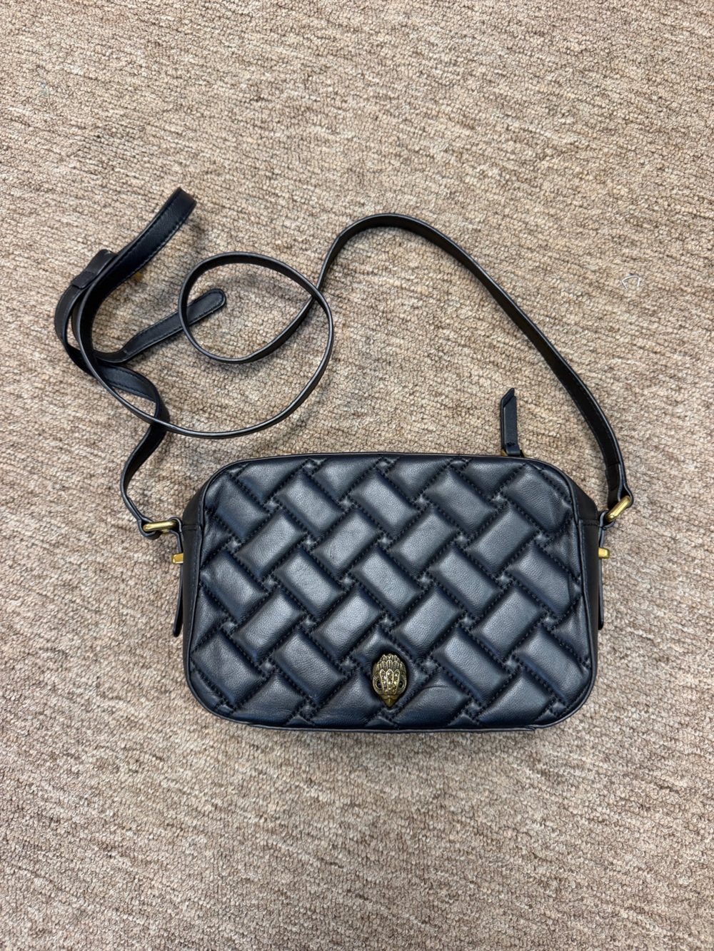 Kurt Geiger Black Quilted Crossbody Bag - Classic Women's Shoulder Bag